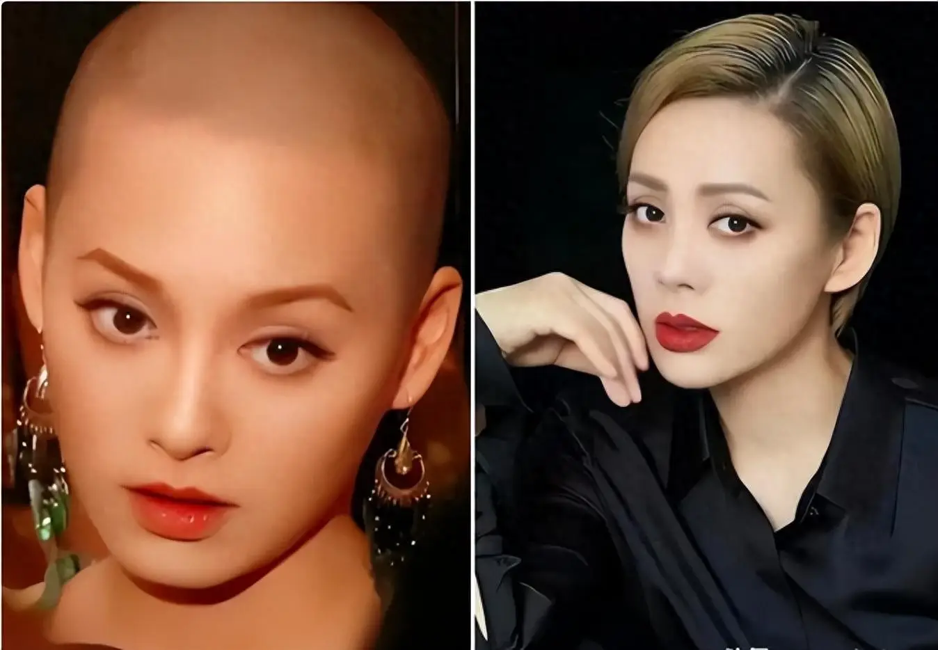 剪光头的女明星_挑战颜值的女星_女明星光头造型